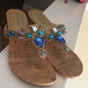 Size 7 and 1/2 Wedge shoes with bling. Worn once